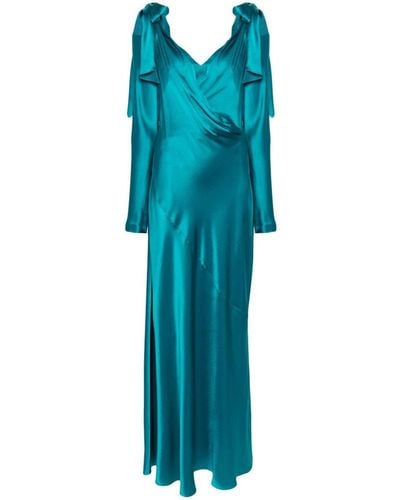 Alberta Ferretti Draped-detail Dress - Blue