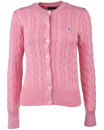 Ralph Lauren Pink Cotton Cable-knit Cardigan