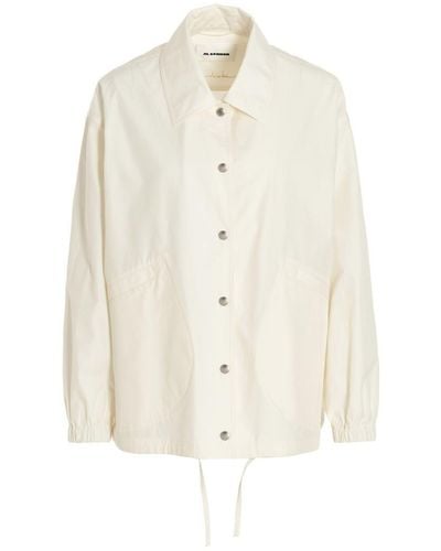 Jil Sander Waterproof Cotton Jacket - White