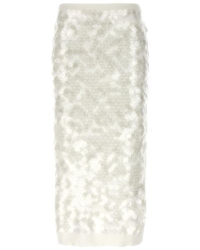 N°21 Sequin Knitted Skirt - White
