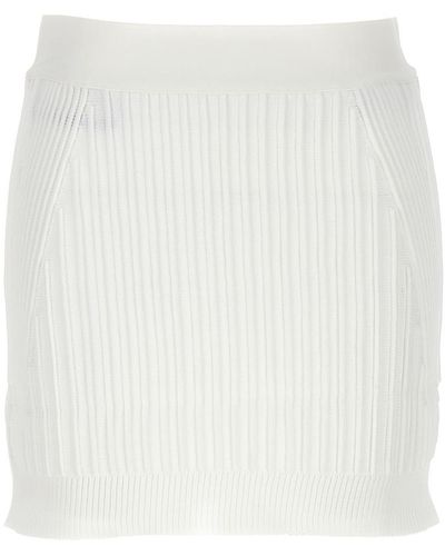 Hervé Léger Ottoman Low Rise Mini Skirt - White