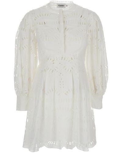 Charo Ruiz Sangallo Lace Short 'Franca' Dress - White