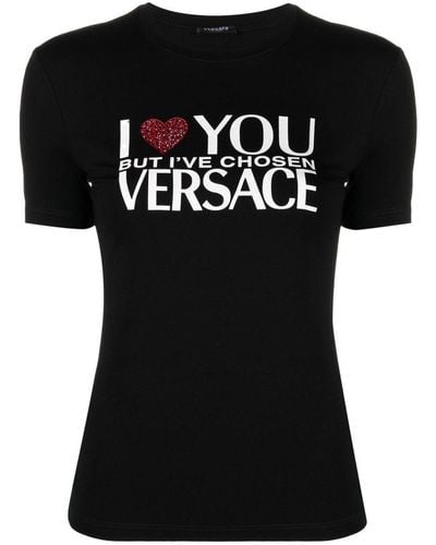 Versace T-shirt "i ♡ You But..." - Black