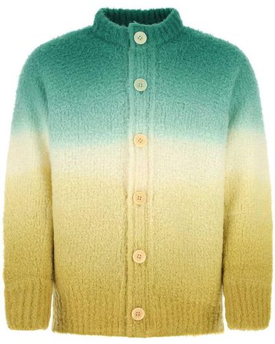 Sacai Multicolour Wool Blend Cardigan - Green