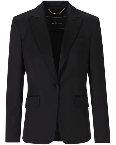 Kiton Single-breasted Tailored Blazer - Black