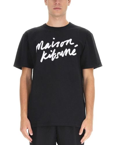 Maison Kitsuné Logo Print T-shirt - Black