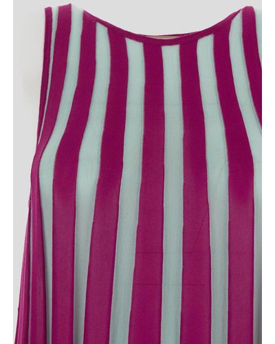 Drumohr Knit Stripes Dress - Purple