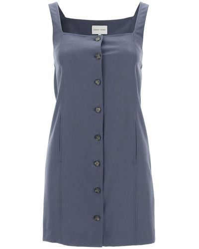 Loulou Studio Buttoned Pinafore Dress - Blue