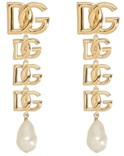 Dolce & Gabbana Logo Earrings Jewelry - Metallic