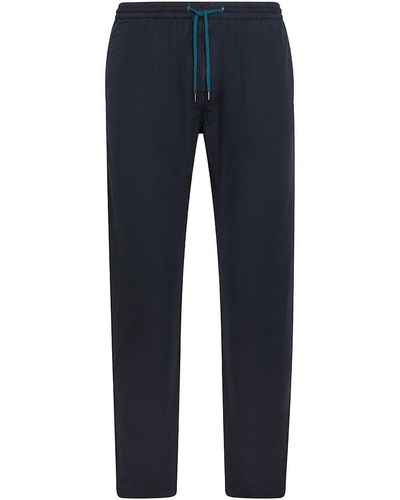 PS by Paul Smith Cotton Pants With Drawstring Waist - Blue