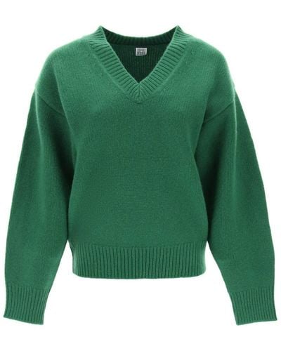 Totême Wool And Cashmere Sweater - Green