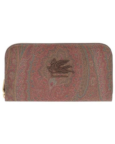 Etro Coated Canvas Wallet - Brown