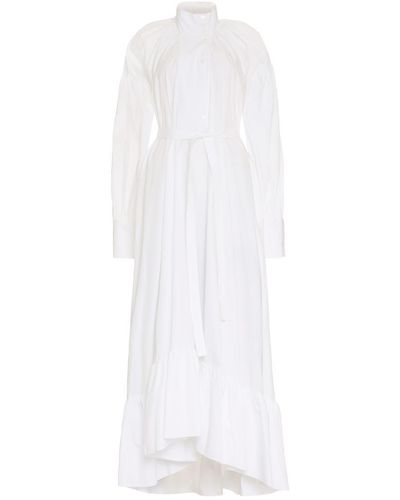 Patou Belted Cotton Shirtdress - White