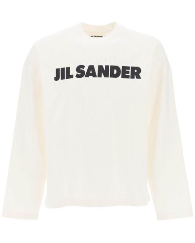 Jil Sander Long-Sleeved T-Shirt With Logo - White