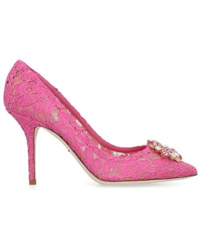 Dolce & Gabbana Bellucci Lace Pump - Pink