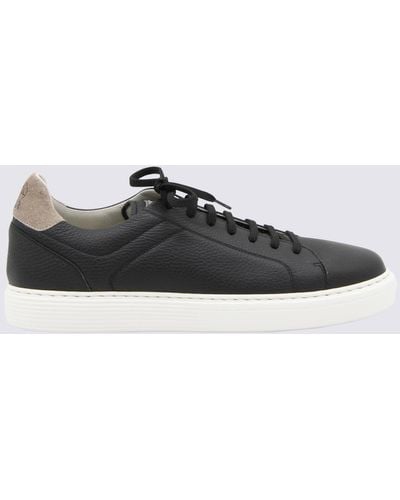 Brunello Cucinelli Black Leather Sneakers