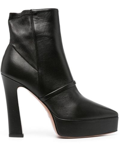 Malone Souliers 130mm Platform Leather Ankle Boots - Black