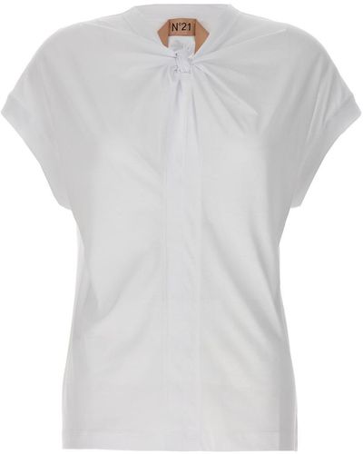 N°21 Knot Detail T-shirt - White