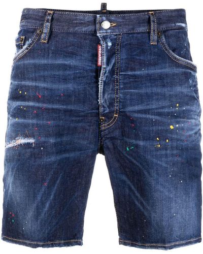 DSquared² Bob Marley Patch Shorts Blue