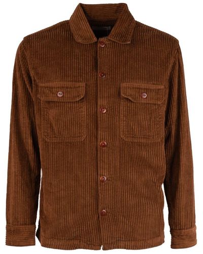 Tela Genova Brown Corduroy Shirt