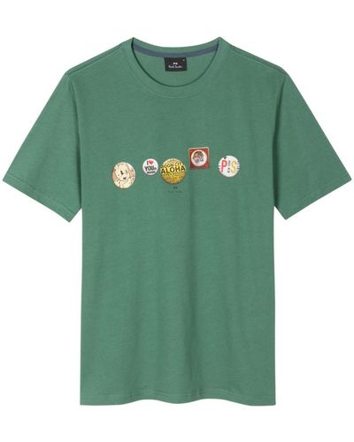 PS by Paul Smith Reg Fit T-Shirt Badges - Green