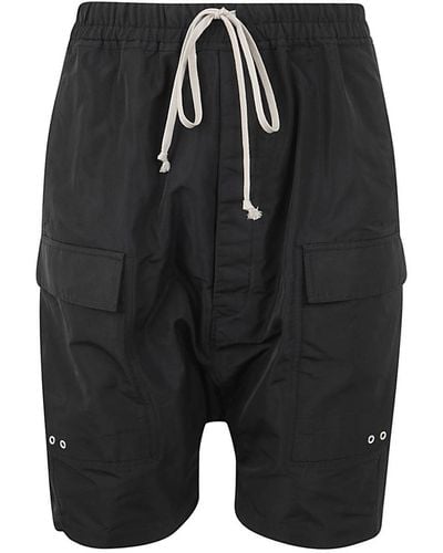Rick Owens Drawstring Drop-crotch Cargo Shorts - Black