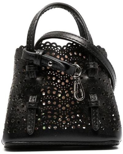 Alaïa Mina Leather Mini Bag - Black