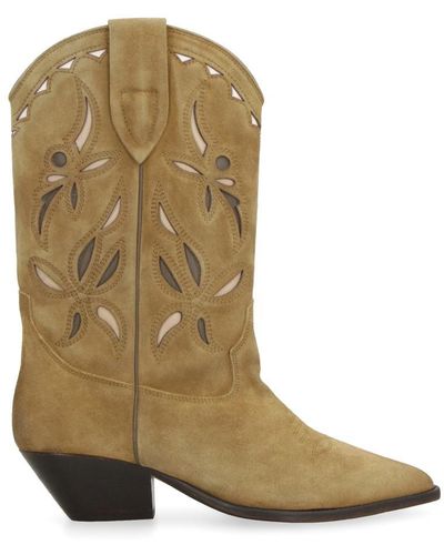 Isabel Marant Duerto Suede Ankle Boots - Natural