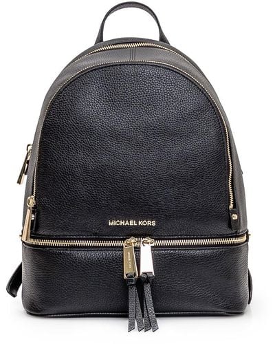 Michael Kors Rhea - Medium Leather Backpack - Black