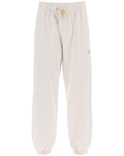 Autry Melange Sweatpants With Logo Patch - White