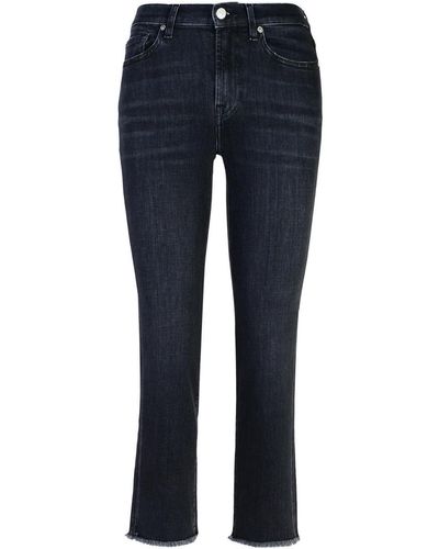 7 For All Mankind 'Straight Crop' Cotton Jeans - Blue