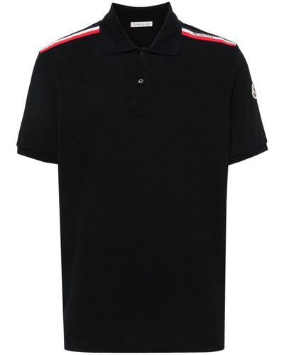 Moncler Rwb-Stripe Polo Shirt - Black