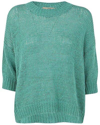 Roberto Collina Short Sleeve Boxy Pullover Clothing - Green