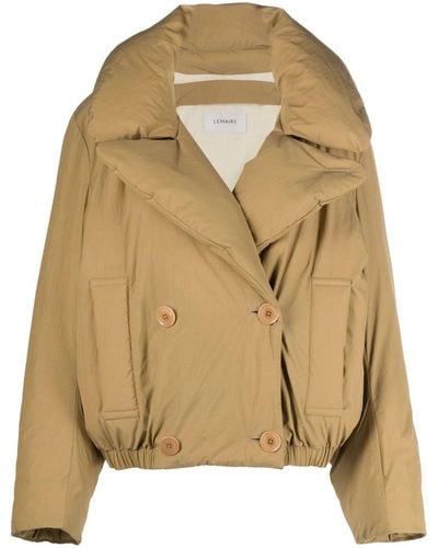 Lemaire Wide-lapels Puffer Jacket - Natural