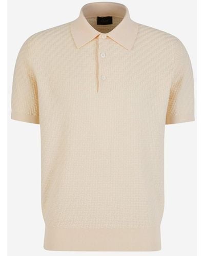 Brioni Textured Knit Polo - Natural