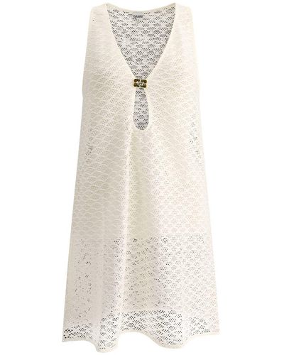 Ganni Mesh Lace Dress - White