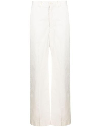 Lemaire High-waisted Straight-leg Pants - White