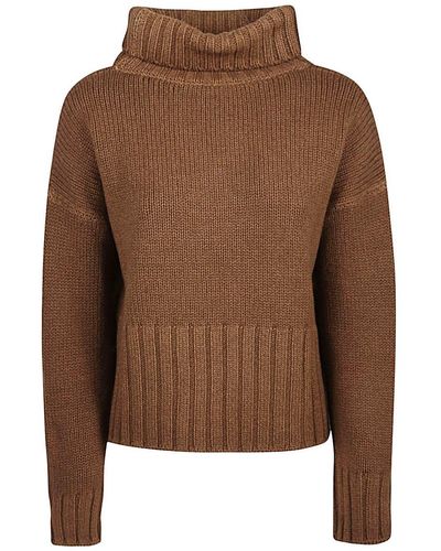 Base London Wool And Cashmere Blend Turtleneck Sweater - Brown