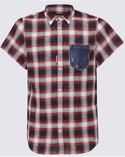 DSquared² Multicolor Linen Shirt - Red