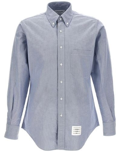Thom Browne Cotton Poplin "classic L/s Bd Pc Shirt" - Blue