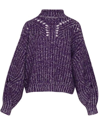 Isabel Marant Jarren Blend Mohair Viola Turtleneck Sweater - Purple