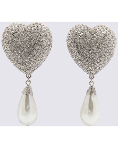 Alessandra Rich Silver-tone Brass Earrings - White