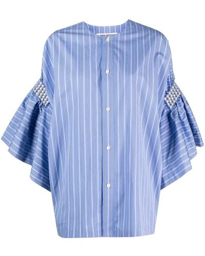 Junya Watanabe Stirped Cotton Shirt - Blue