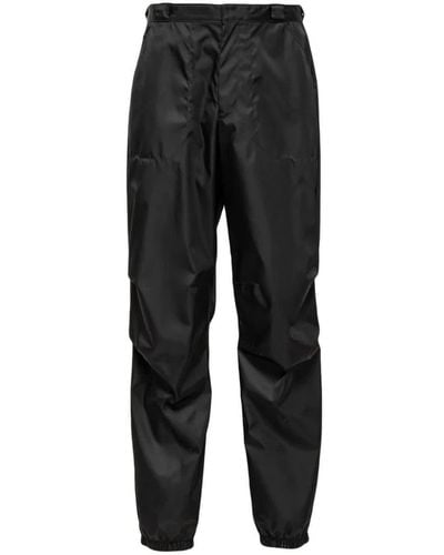 Prada Mid-rise Tapered-leg Trousers - Black