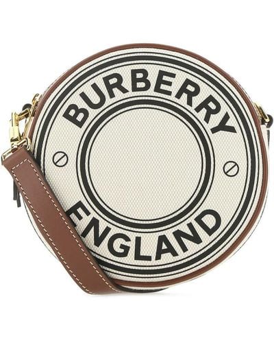 Burberry Louise Logo Graphic Canvas & Leather Crossbody - Natural