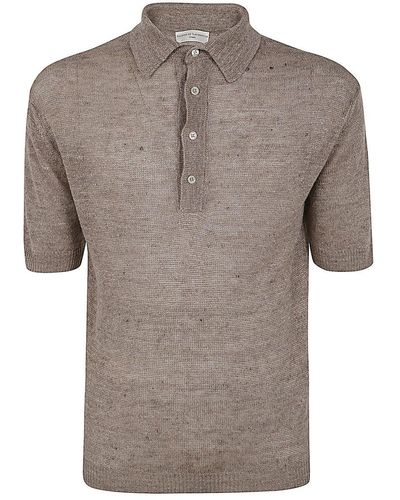 FILIPPO DE LAURENTIIS Short Sleeves Four Buttons Polo Shirt - Grey