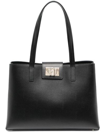 Furla 1927 Leather Tote Bag - Black
