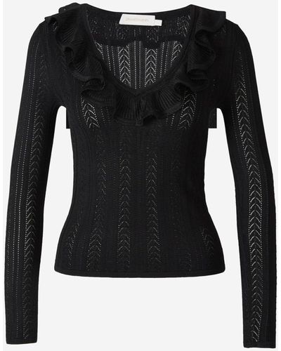 Zimmermann Ruffle Knitted Sweater - Black