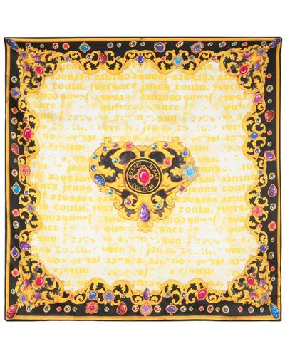 Versace Jeans Couture Baroque Print Scarf - Metallic
