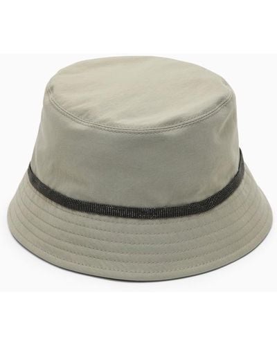 Brunello Cucinelli Cotton And Linen Bucket Hat - Gray